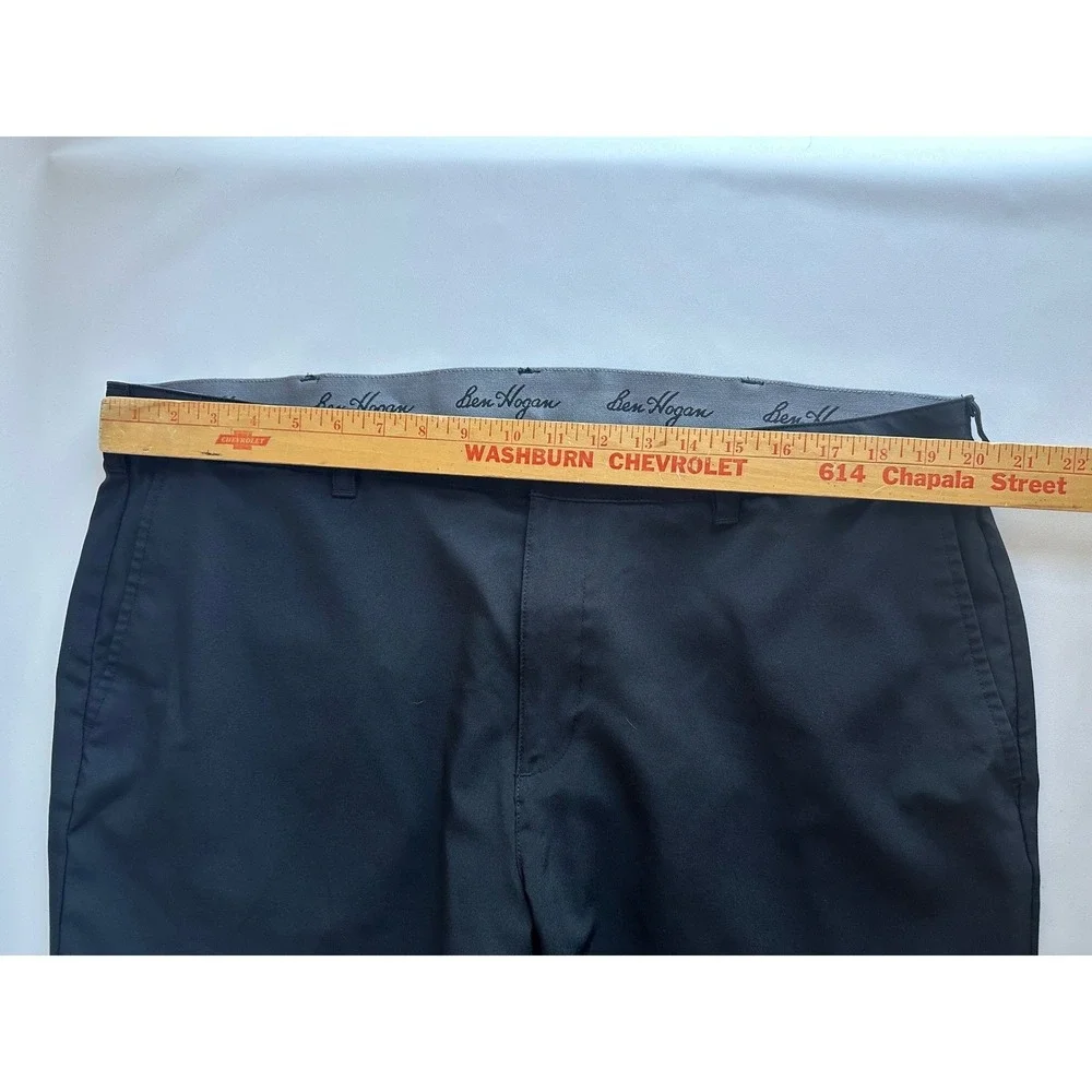 Ben Hogan Mens Black‎ Performance Golf Pants Stretch Waist 40x30 Straight Leg